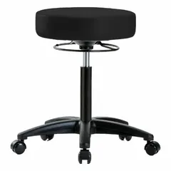 Vinyl Lab Stool, 17 in Seat, 19 3/4 to 27 3/4 in Height, Fiberglass Base, 5 Casters