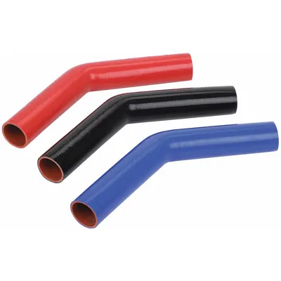 FLEXTECH Elbow Hose: 1 1/2 in Hose Inside Dia., 20 in Hose Lg, Blue, Silicone - Silicone SAE J20 45° Elbow Heater Hoses