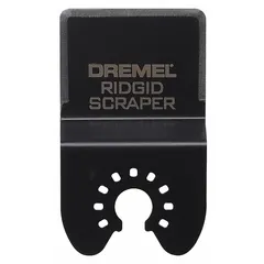 Steel open-back universal OIS mounted blade for oscillating tools. Rigid straight design for scraping applications. Blade length 3-7/8 in, width 3/4 in. Sold individually.