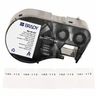 Wraparound Label: 1 in x 3/4 in, Vinyl, White (Matte), For 20 AWG to 8 AWG Wire Gauge (MPN M4-48-427)