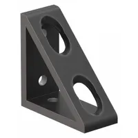 Inside Corner Bracket: Tall Gusseted Inside-Corner Bracket, 15 Series, 3 in x 1 5/16 in x 3 in (MPN 4336-BLACK)