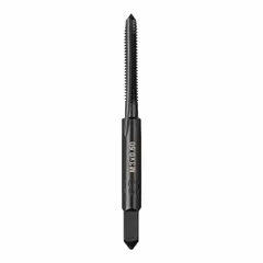 MILWAUKEE general purpose hand tap for cutting internal M3x0.6 metric threads. Features 2B class fit, plug chamfer, 4 flutes, and black oxide carbon steel construction. Suitable for hand threading in ferrous materials in maintenance, repair, and production applications.