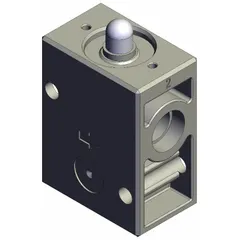 This SMC VM220-N02-00A is a 2-port manual air control valve with a basic plunger actuator. It features 1/4 in NPT connections and a maximum operating pressure of 1 MPa. Used in pneumatic systems for manual switching of air flow direction.