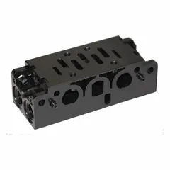 Manifold segment for the Aventics 581 series, used as a modular base for pneumatic valve integration. Designed to consolidate valve mounting and simplify air distribution in industrial automation systems.