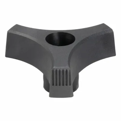 INNOVATIVE COMPONENTS Hand Knob: 3 Point, Plastic w/ Steel Thread, 5/16"-18 Thread - 3-Arm Knobs with Threaded Through-Hole