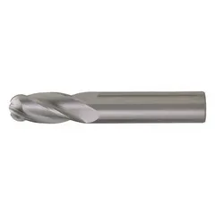 CLEVELAND C83560 is a general purpose carbide ball end mill with TiAlN coating and 4 flutes. It has a 1/2" mill diameter, 5/8" length of cut, and 2-1/2" overall length. Designed for contouring, slotting, and profiling in mold and die work, aerospace, and general machining of steels and alloys.