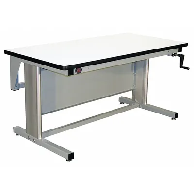 PRO-LINE Workbench: Adj Ht, Laminate, 60 in x 30 in, 330 lb Overall Load Capacity - Open-Base Workstations with Drawers