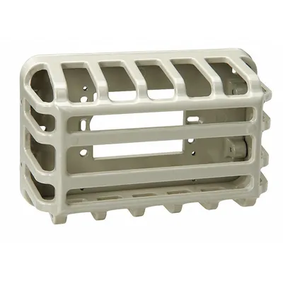 JOHNSON CONTROLS Universal Thermostat Guard: Snap-On, Silver, Solid Base - Aluminum Cage Thermostat Guards