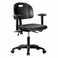 Ergonomic Chair: Polyurethane, Arms Included, Ht Range 17 1/4 in to 22 1/2 in, 18 in Seat Wd, Adj (MPN BR-HPDHCH-RG-T1-A1-RC-BLK)