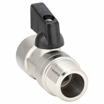 OEM Mini Brass Ball Valve, 1/2 in, Nickel-Plated Brass, MNPT x FNPT, Lever Handle - Mini Brass Ball Valves