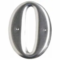 Number Label: 0, Silver, 3 in Character Ht, 2 in Overall Wd, Uppercase, 10 Pieces, (10) Packs, 10 PK (MPN 1600-0)