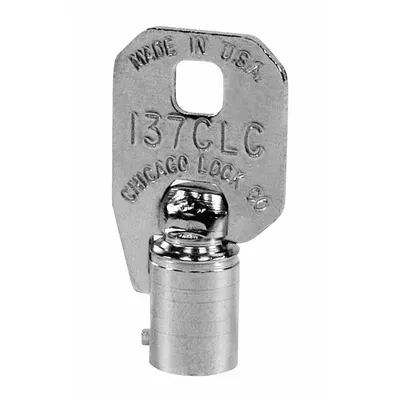 COMPX CHICAGO Key Blank D137-CLC, 7-Pin, Steel, Nickel Plated - Office Furniture Key Blanks