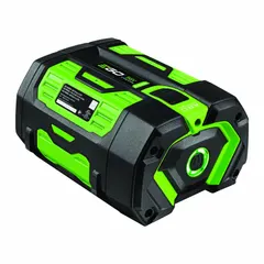 This 56V DC battery pack features ARC Lithium™ technology with a 6 Ah capacity and tabbed terminal design. It includes one battery and is intended for use with compatible EGO cordless outdoor power equipment such as mowers, trimmers, and blowers.