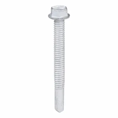 ITW BUILDEX Self Drilling Screw: #12 Size, 2 in Lg, Steel, Climaseal, Hex, External Hex - Metal-to-Metal-Joining Self-Drilling Screws
