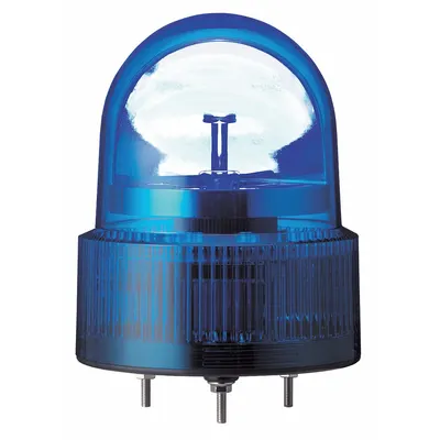 SCHNEIDER Beacon Light: Blue, LED, 24V AC/DC, 4 3/4 in Overall Dia, 4 3/4 in Overall Ht - Wired Rotating Lights