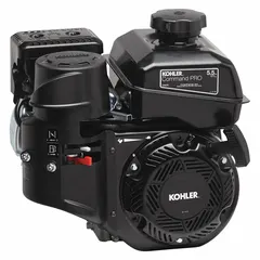This KOHLER Command PRO Series gasoline engine delivers 5.5 hp and 11.2 lb-ft gross torque. It features a recoil start, a 3/4 in keyed shaft, and includes a muffler. Suitable for powering lawn and garden equipment, pressure washers, and industrial machinery.