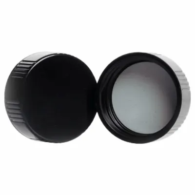 KIMBLE Cap: 31 mm Dia, Black, Phenolic, Rubber, 28-400 mm Screw Closure Size, Autoclavable - Screw On Caps