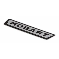 OEM replacement logo for HOBART food mixers. Compatible with model HCM450. Used to restore proper branding identification during service or maintenance.
