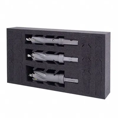 HOLEMAKER TECHNOLOGY Hole Cutter Set: 3 Pieces, 2 1/4 in Max. Cutting Dp - Metal-Cutting Hole Cutter Kits