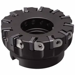 Indexable face mill designed for face milling operations on metal workpieces. Accepts replaceable carbide inserts for reduced downtime. Suitable for use in machining centers and milling machines.