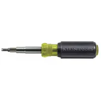 KLEIN TOOLS Multi-Bit Screwdriver: Phillips/Slotted/Square Tip, 11 Tips, 7 3/4 in Overall Lg, 32527