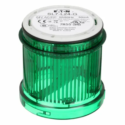 EATON Tower Light Module: Steady, 24V AC/24V DC, Green, 70 mm Overall Dia, 3 in Overall Ht - Steady Light Modules