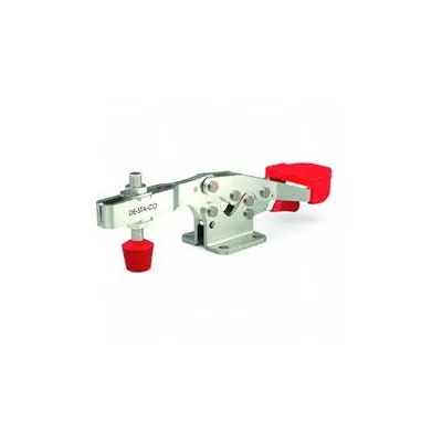 DE-STA-CO Hold-Down Clamp: Locking Horizontal Handle, Flange Base Mounting, 4.16 in Arm Lg - Corrosion-Resistant Toggle Clamps