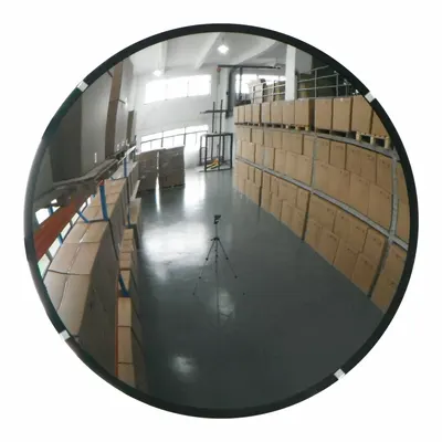 FRED SILVER Convex Mirror: Round, Acrylic, 36 in Dia, Plastic, Outdoor - Round Convex Mirrors