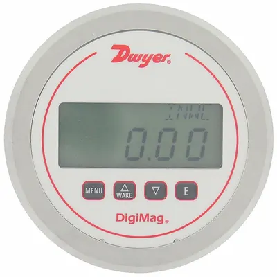 Dwyer Digital Differential Pressure Gauge: DM-1000, 0.125 in Tubing, Center Back - Digital Differential Air Flow Gauges for Air & Compatible Gases