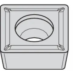 Square indexable turning insert for lathe operations such as facing, profiling, and contouring. Suitable for machining steel, stainless steel, and cast iron in general metalworking applications.
