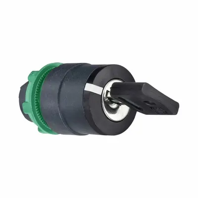SCHNEIDER Keyed Selector Switch: 2 Position, 22 mm Panel Mounting Size - Panel-Mounted Key Switches without Contacts