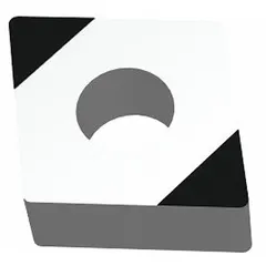 Diamond indexable turning insert with CNGA431-2 geometry and 120404 size designation. Used for precision turning, facing, and boring of non-ferrous materials, composites, and abrasive plastics.