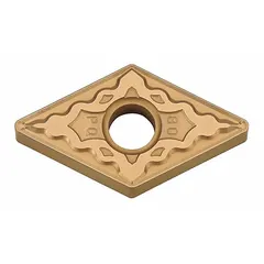This diamond indexable turning insert is designed for precision machining of non-ferrous materials, composites, and abrasive alloys. It provides high wear resistance and surface finish in industrial turning operations.