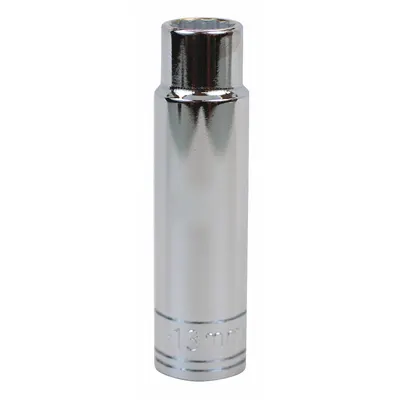 SK PROFESSIONAL TOOLS Socket: Metric, 1/2 in Drive Size, 13 mm Socket Size, 12-Point, Deep - 1/2" Drive Hand Sockets