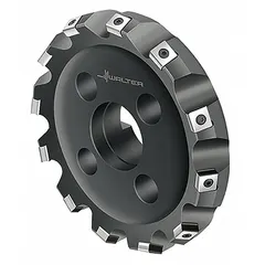 This 100 mm diameter indexable face mill features six insert stations for high-feed face milling. It is suited for machining steel, stainless steel, and cast iron in industrial operations requiring efficient material removal and surface finish.
