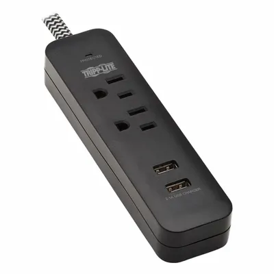 TRIPP LITE Outlet Strip: 2 Outlets, 6 ft Cord Lg, 450 J Rated Energy, 15 A Current - General Purpose Surge Protectors