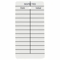 Tag: Inspection, 4 in Wd, 2 in Ht, White, Rectangle, Aluminum, Indoor, 0.02 in Thick, English, 25 PK (MPN IDT-34)