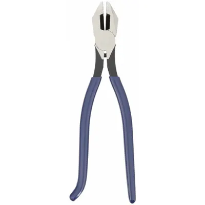 KLEIN TOOLS Iron Workers Plier: Flat, 9 1/4 in Overall Lg, 1 1/4 in Jaw Lg, 1 1/8 in Jaw Wd - Standard Ironworker's Pliers