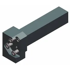 The WIDIA WGCMER2065C is an indexable toolholder designed for grooving and parting operations on lathes and turning centers. It accommodates replaceable inserts for efficient metal removal in workpiece separation and groove cutting.