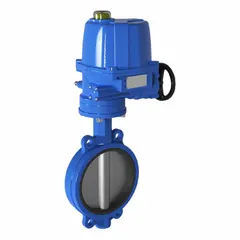 This ductile iron electric butterfly valve is suited for general-service flow control in water, wastewater, and HVAC systems. It features a 2-inch pipe size, operates on 120V AC, and uses a manual input control signal.