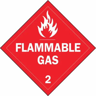 BRADY Container Placard: Flammable Gas, 10 3/4 in x 10 3/4 in, 10 3/4 in Label Ht - Class 2: Gases