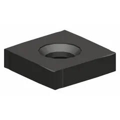 Square (S) indexable milling insert for face and shoulder milling operations. Suitable for general-purpose machining of steel, stainless steel, and cast iron in production, tool and die, and maintenance work.
