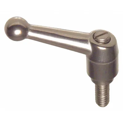 OEM Adjustable Handle: SS, M12, 95 mm Lg - Corrosion-Resistant Ball-Style Adjustable Handles with Threaded Stud