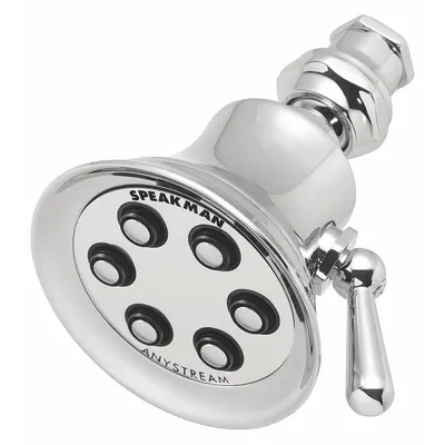 SPEAKMAN Fixed Showerhead: Retro S-2254, 1.75 gpm Fixed Showerhead Flow Rate, Brass - Multi-Pattern Fixed Showerheads