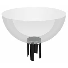 This clear plastic bowl mounts on top of Tensabarrier Posts to display products or promotional items in queue areas. It is designed for use with Tensabarrier Posts and has an overall length of 12 4/5 inches.