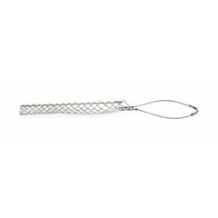 Single-eye mesh grip for supporting and strain-relieving electrical cables with diameters from 0.50 in to 0.62 in. Constructed of tin-coated bronze with an 8 1/2 in mesh length and a breaking strength of 790 lb. Used in cable tray systems, control panels, and industrial wiring installations.