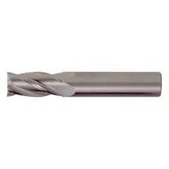 This CLEVELAND square end mill is made of carbide with a TiAlN coating for heat and wear resistance. It has 4 flutes, a 1/4" mill diameter, 1-1/2" length of cut, and 6" overall length. Suitable for general-purpose milling operations such as slotting, profiling, and contouring in metalworking, producing 90° corners for keyways, pockets, and flat-bottomed cavities.