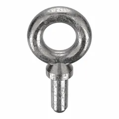 This machinery eye bolt blank features a shoulder and is made from 316 stainless steel with a plain finish. The shank length is 2-1/2 inches. It is designed for lifting and rigging applications where a permanent, weldable attachment point is required. Nut not included. Made in USA.