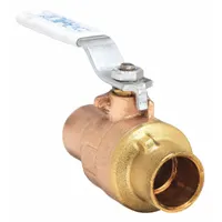 APOLLO Manual Two-Way Ball Valve: 3/8 in Size, Brass/Bronze, Straight, Sweat x Sweat, Two-Piece (MPN 77CLF24201A)