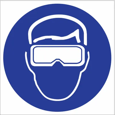 BRADY Vinyl Label: Vinyl, Adhesive Sign Mounting, 3/4 in x 3/4 in Nominal Sign Size - Square Eye Protection Symbol Signs